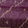 Sanskriti Vintage Dupatta Indian Net Mesh Purple Hand Beaded Zardozi Work Stole