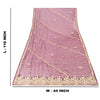 Sanskriti Vintage Dupatta Indian Net Mesh Purple Hand Beaded Zardozi Work Stole