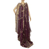 Sanskriti Vintage Dupatta Indian Net Mesh Purple Hand Beaded Zardozi Work Stole