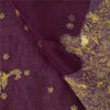 Sanskriti Vintage Dupatta Indian Net Mesh Purple Hand Beaded Zardozi Work Stole