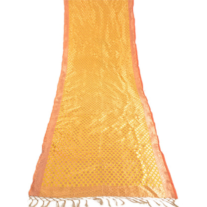 Санскритские винтажные тяжелые шарфы-дупатта из шелка желтого цвета из парчи Zari для вечеринок