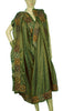Sanskriti Vintage Long Dupatta Stole Pure Silk Green Hand Beaded Zardozi Scarves