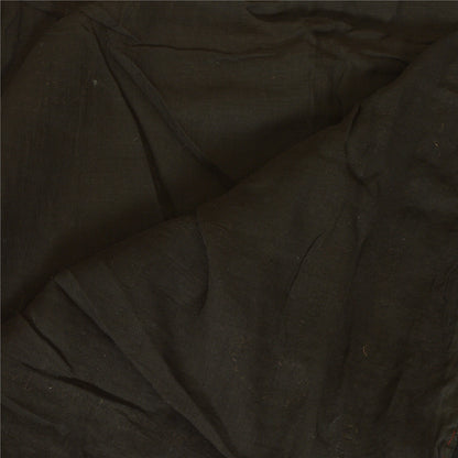 Sanskriti Vintage Black Dupatta Pure Chiffon Silk Hand Beaded Zardozi Stole