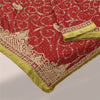 Sanskriti Vintage Red Dupatta Long Stole Pure Silk Hand Beaded Premium Wrap Veil