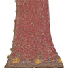 Sanskriti Vintage Mauve Dupatta Long Stole Net Hand Beaded Premium Wrap Scarves