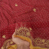 Sanskriti Vintage Red Dupatta Long Stole Pure Chiffon Hand Beaded Ethnic Scarves
