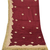 Sanskriti Vintage Red Dupatta Long Stole Pure Silk Hand Beaded Premium Wrap Veil