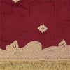 Sanskriti Vintage Red Dupatta Long Stole Pure Silk Hand Beaded Premium Wrap Veil