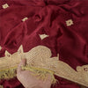 Sanskriti Vintage Red Dupatta Long Stole Pure Silk Hand Beaded Premium Wrap Veil