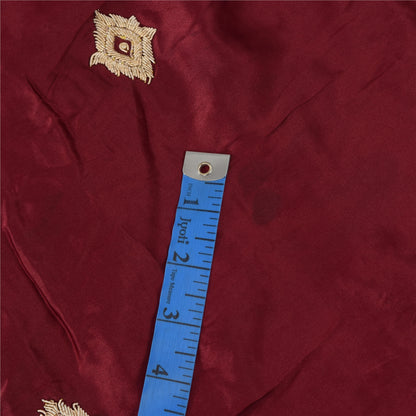 Sanskriti Vintage Red Dupatta Long Stole Pure Silk Hand Beaded Premium Wrap Veil