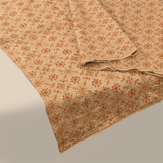 Sanskriti Vintage Cream Dupatta Long Stole Pure Silk Embroidered Premium Scarves