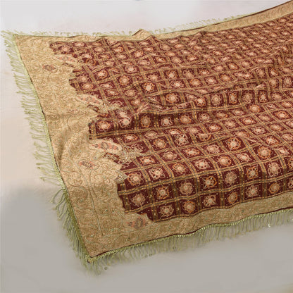 Sanskriti Vintage Red Dupatta Long Stole Pure Cotton Gharchola Bandhani Scarves