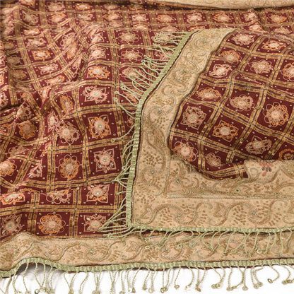 Sanskriti Vintage Red Dupatta Long Stole Pure Cotton Gharchola Bandhani Scarves