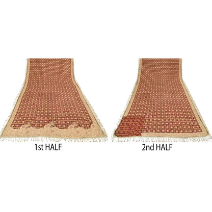 Sanskriti Vintage Red Dupatta Long Stole Pure Cotton Gharchola Bandhani Scarves