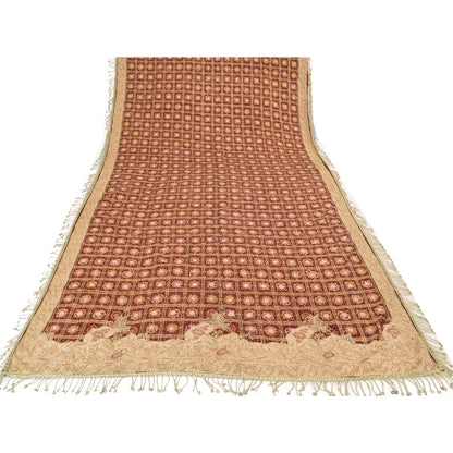 Sanskriti Vintage Red Dupatta Long Stole Pure Cotton Gharchola Bandhani Scarves