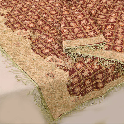 Sanskriti Vintage Red Dupatta Long Stole Pure Cotton Gharchola Bandhani Scarves