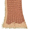 Sanskriti Vintage Red Dupatta Long Stole Pure Cotton Gharchola Bandhani Scarves