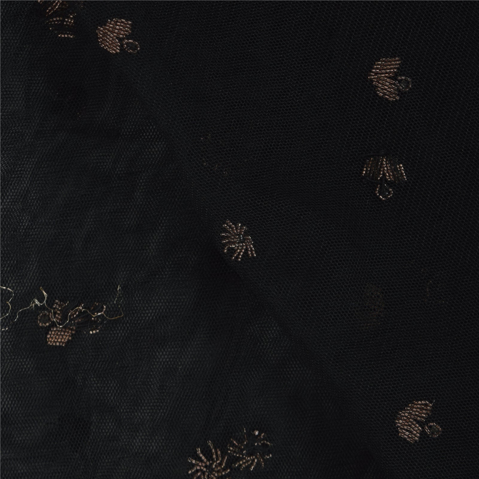 Sanskriti Vintage Black Dupatta Long Stole Net Hand Beaded Premium Wrap Scarves