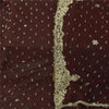 Sanskriti Vintage Indian Dark Brown Dupatta Long Stole Net Hand Beaded Wrap Veil