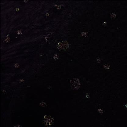 Sanskriti Vintage Ivory/Orange Dupatta Long Stole Pure Silk Hand Beaded Veil