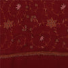 Sanskriti Vintage Red Dupatta Long Stole Pure Georgette Embroidered Premium veil