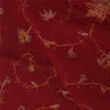 Sanskriti Vintage Red Dupatta Long Stole Pure Georgette Embroidered Premium veil