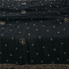 Sanskriti Vintage Dupatta Pure Georgette Black Hand Beaded Zardozi Dabka Stole