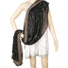 Sanskriti Vintage Dupatta Pure Georgette Black Hand Beaded Zardozi Dabka Stole