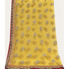 Sanskriti Vintage Dupatta/Stole Net Mesh Yellow Hand Beaded Zardozi Scarves Veil