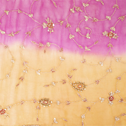 Sanskriti Vintage Long Dupatta Pure Georgette Red Hand Beaded Zardozi Stole