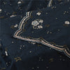Sanskriti Vintage Long Dupatta Black Pure Crepe Hand Beaded Zari Zardozi Stole