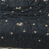 Sanskriti Vintage Long Dupatta Black Pure Crepe Hand Beaded Zari Zardozi Stole