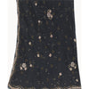 Sanskriti Vintage Long Dupatta Black Pure Crepe Hand Beaded Zari Zardozi Stole