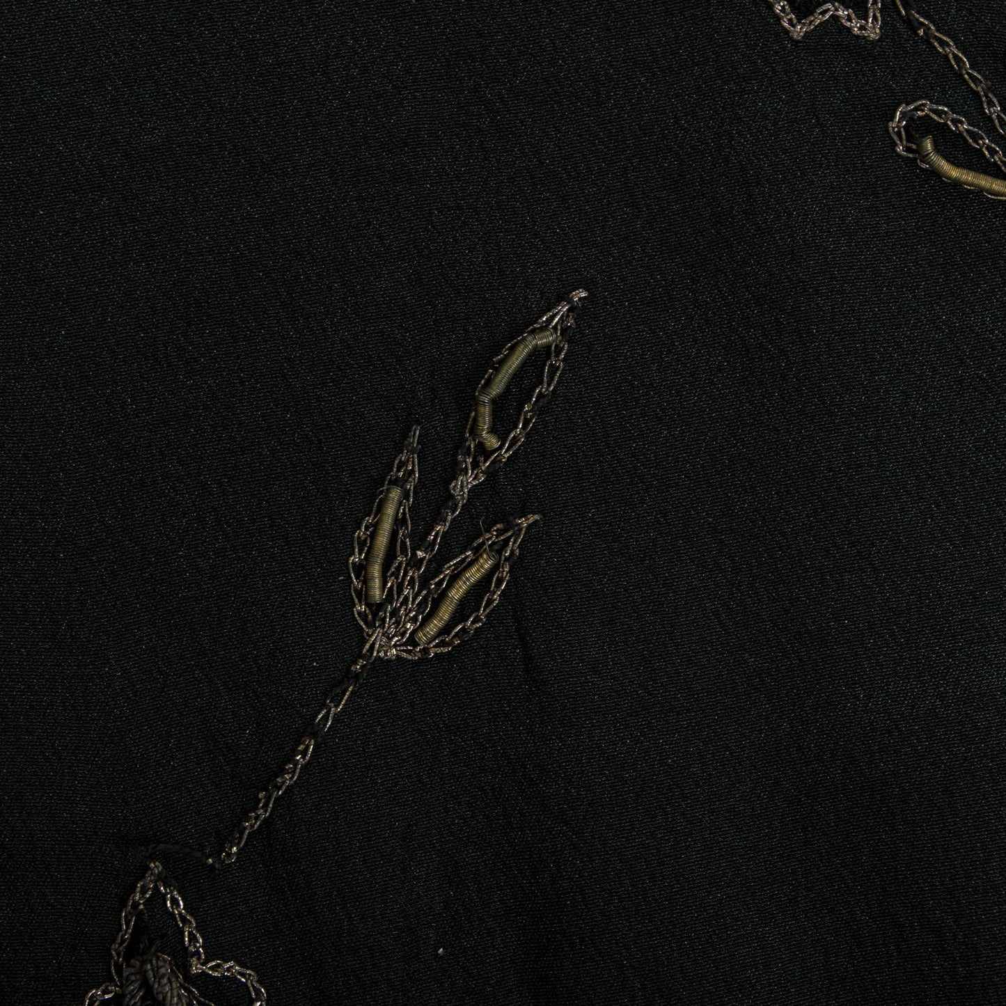 Sanskriti Vintage Black Pure Silk Dupatta/Stole Peacock Hand Embroidery Zardozi