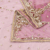 Sanskriti Vintage Long Dupatta Wedding Net Mesh Pink Hand Beaded Zardozi Stole