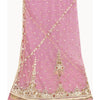 Sanskriti Vintage Long Dupatta Wedding Net Mesh Pink Hand Beaded Zardozi Stole