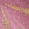 Sanskriti Vintage Long Dupatta Wedding Net Mesh Pink Hand Beaded Zardozi Stole