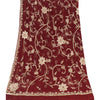 Sanskriti Vintage Dupatta/Stole Pure Georgette Red Hand Bead Dabka Scarves Veil