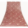 Sanskriti Vintage Dupatta/Stole Pure Georgette Red Hand Bead Dabka Scarves Veil