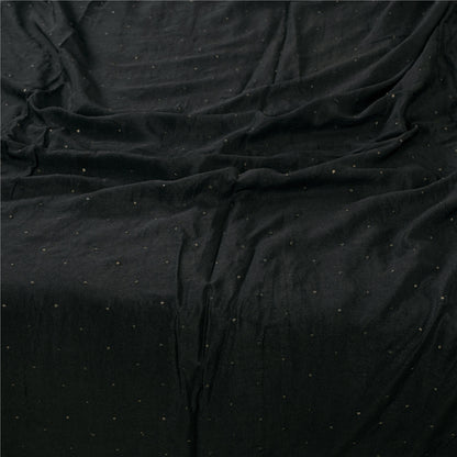 Sanskriti Vintage Long Dupatta Pure Crepe Black Hand Bead Zari Dabka Stole Veil