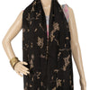 Sanskriti Vintage Long Dupatta Pure Chiffon Black Hand Beaded Zari Zardozi Stole