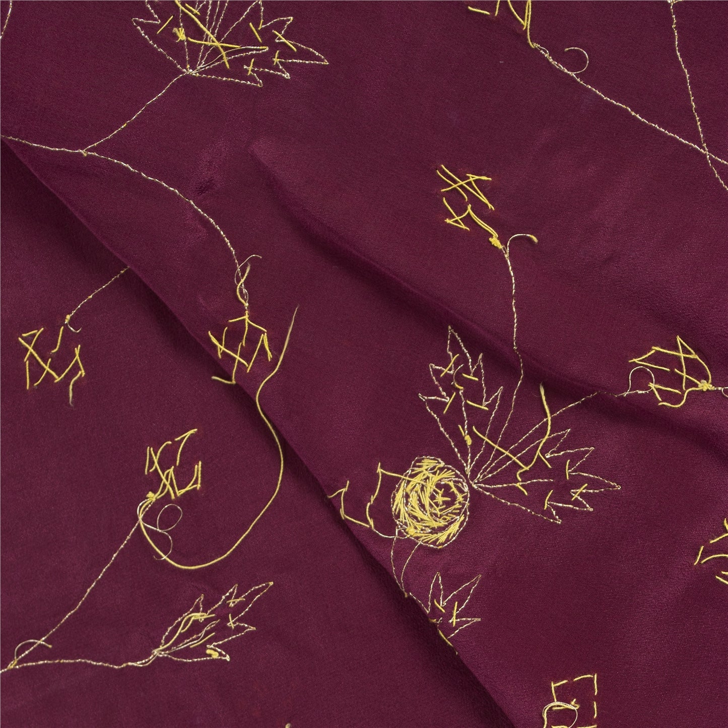 Sanskriti Vintage Long Dupatta Purple Pure Silk Hand Beaded Zardozi Stole Veil