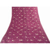 Sanskriti Vintage Long Dupatta Purple Pure Silk Hand Beaded Zardozi Stole Veil