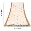 Sanskriti Vintage Dupatta/Stole Net Mesh Cream Hand Beaded Rhinestone Scarves