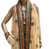 Sanskriti Vintage Dupatta/Stole Net Mesh Cream Hand Beaded Rhinestone Scarves