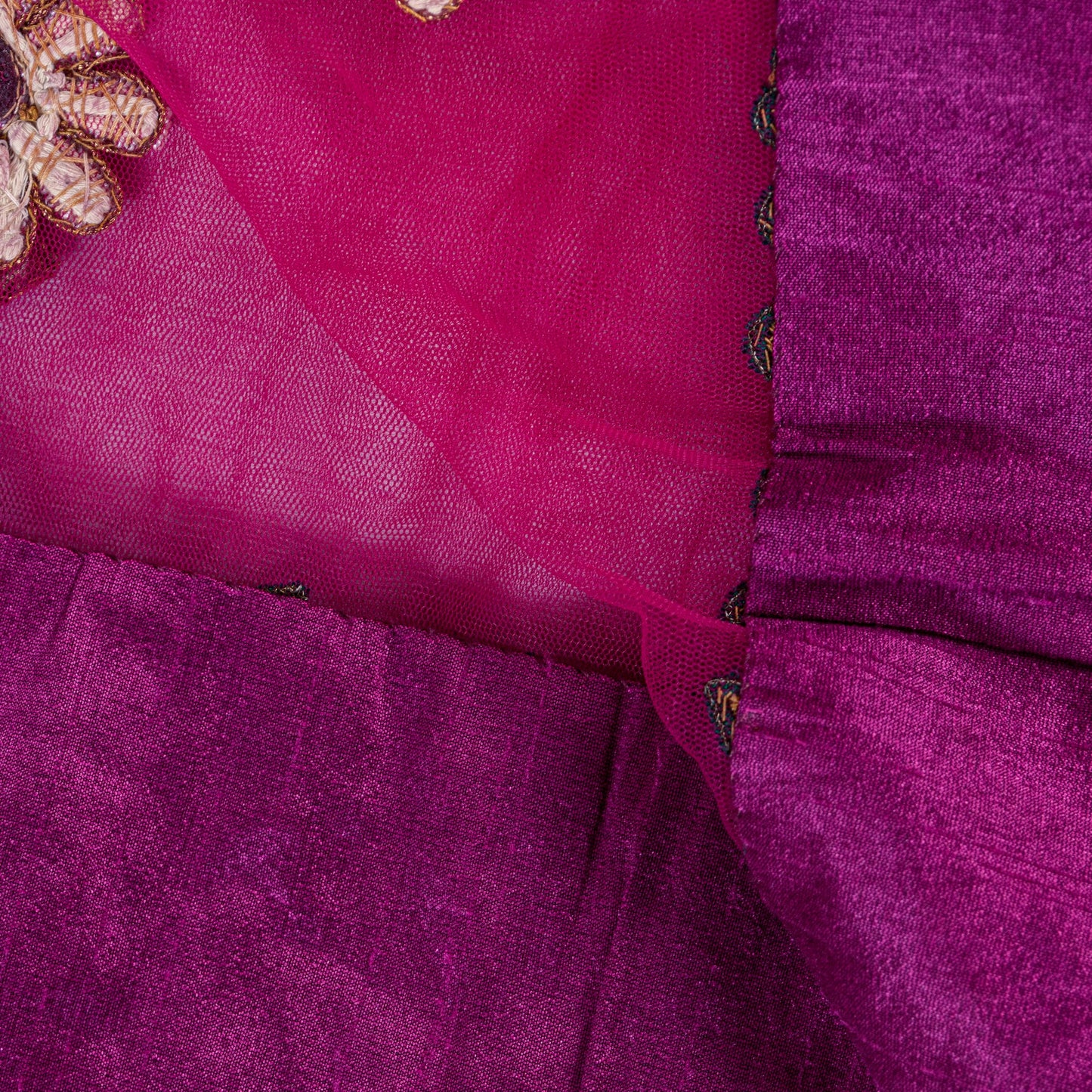 Sanskriti Vintage Pink Net Dupatta Hand Beaded Zardozi Dabka Long Stole Scarves