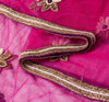 Sanskriti Vintage Pink Net Dupatta Hand Beaded Zardozi Dabka Long Stole Scarves
