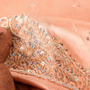 Sanskriti Vintage Peach Art Silk Dupatta Long Stole Hand Embroidery Zardozi Veil