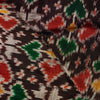Sanskriti Vintage Brown Pure Silk Dupatta Long Stole Patan Patola Hand Ikatwoven