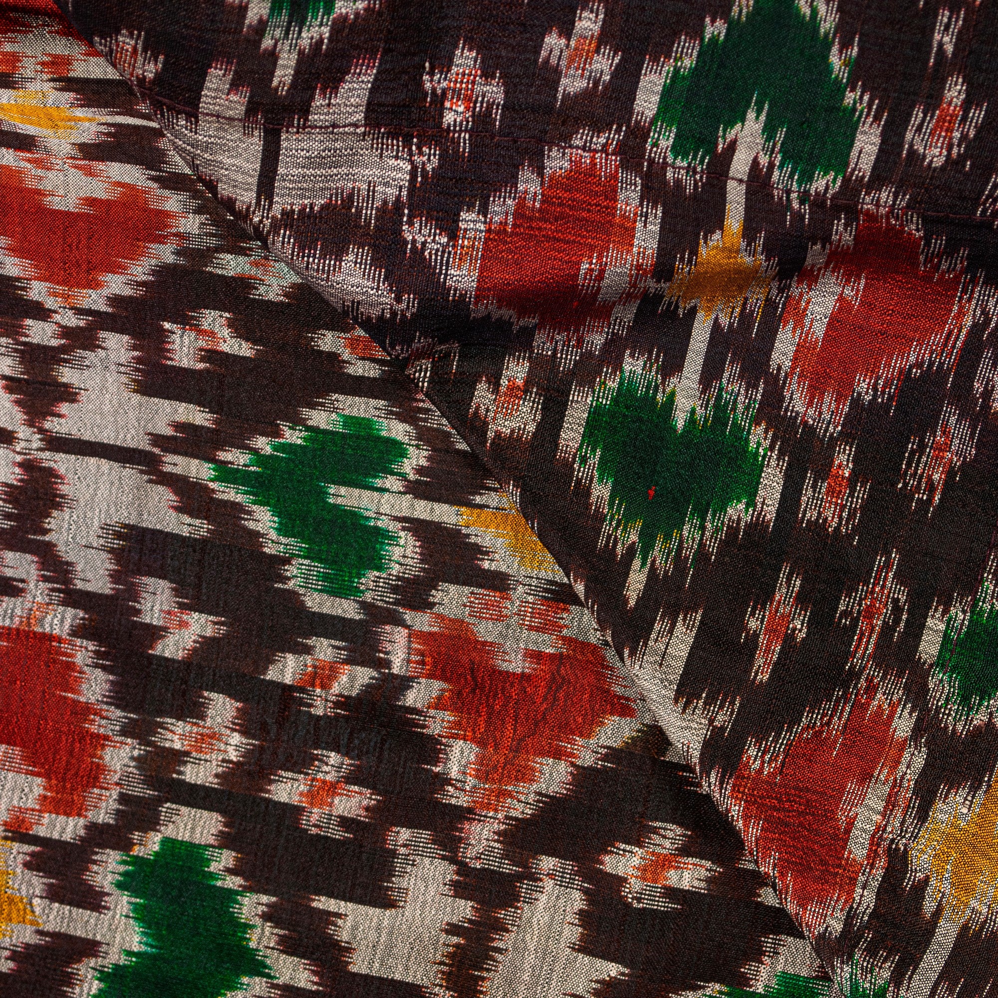 Sanskriti Vintage Brown Pure Silk Dupatta Long Stole Patan Patola Hand Ikatwoven